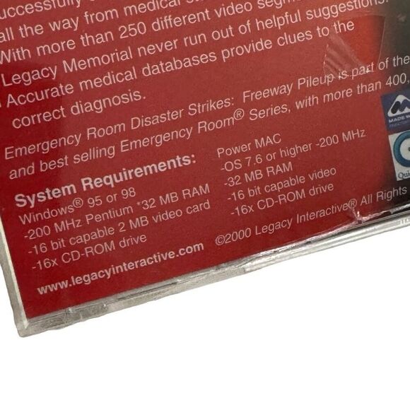 Emergency Room Disaster Strikes PC Game Interactive Legacy CD New 2000 Sealed - Picture 3 of 4